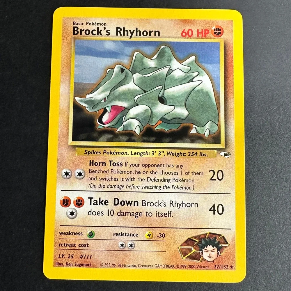 Pokemon TCG Brock's Rhyhorn Gym Heroes 022/132 Rare Unlimited NM/LP